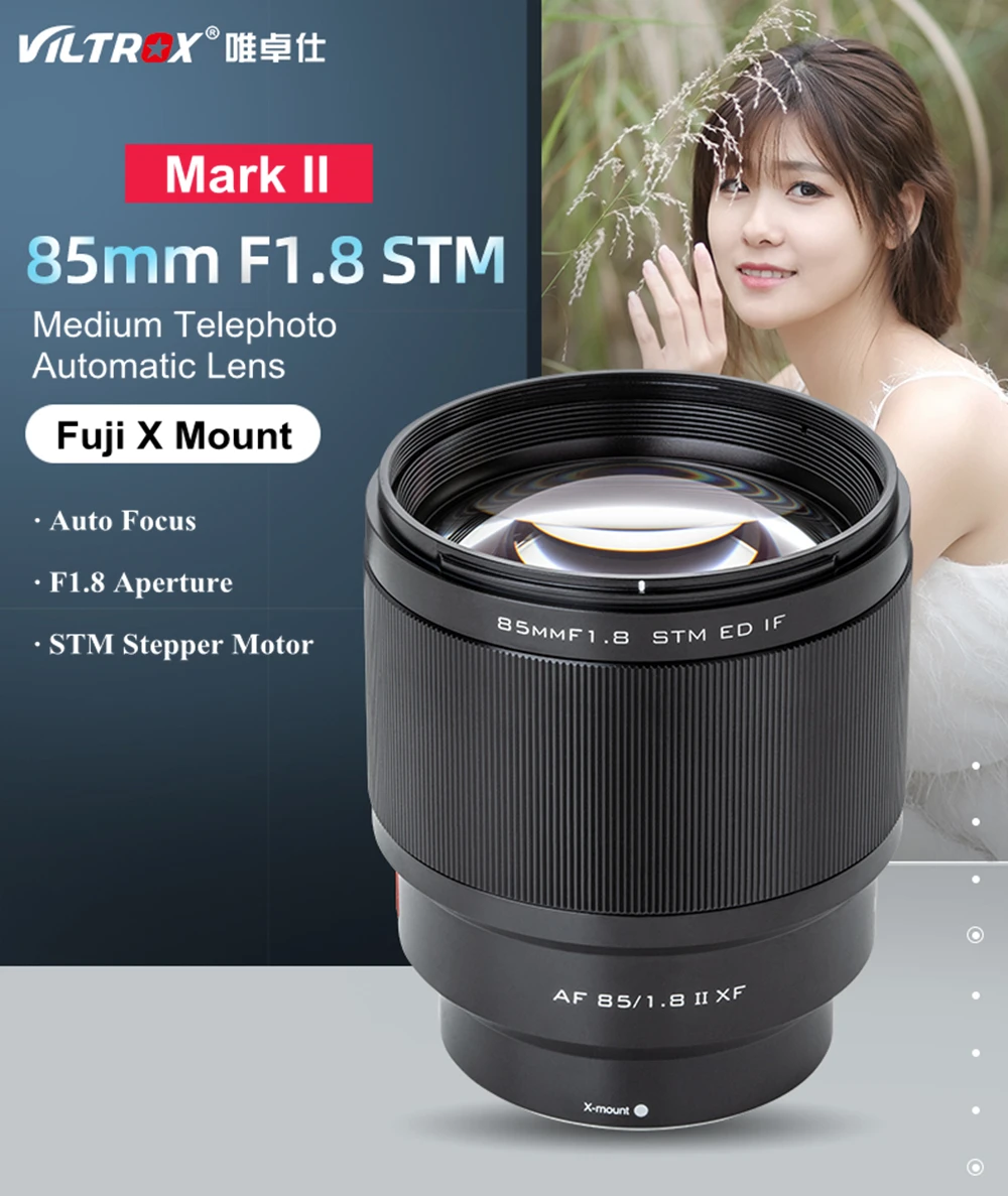 VILTROX AF 85 мм F1.8 XF-Mount Mark II STM объектив с автофокусом и фиксированным фокусом для
