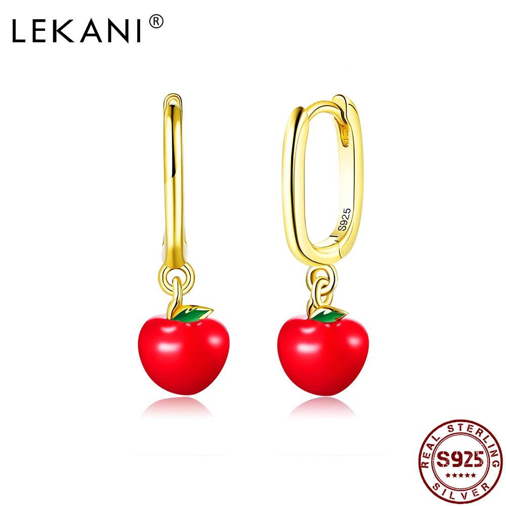 LEKANI 925 Sterling Silver 1pc Fruit Dangle Single Earring Enamel Apple Drop Earrings For Women Gold Color Not Allergic Jewelry
LEKANI 925 Sterling Silver 1pc Fruit Dangle Single Earring Enamel Apple Drop Earrings For Women Gold Color Not Allergic Jewelry