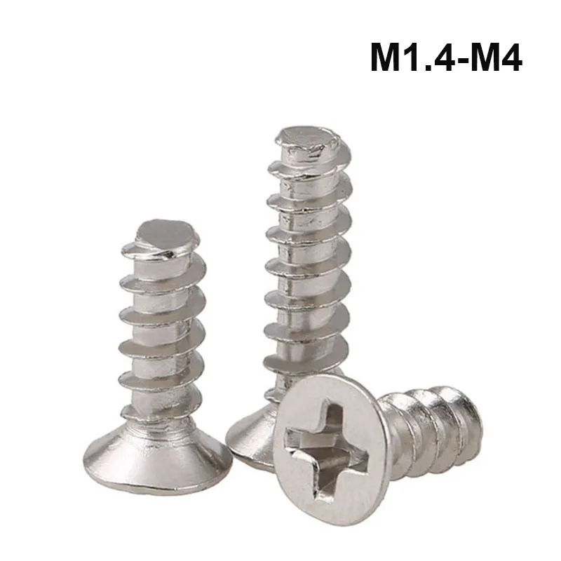 M1.4-M4 Phillips с плоским хвостом, самонарезающие никелевые винты с покрытием 4-20 мм
M1.4-M4 Phillips с плоским хвостом, самонарезающие никелевые винты с покрытием 4-20 мм