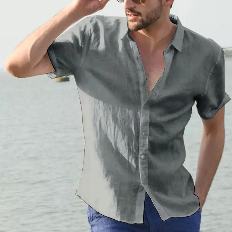 Men Linen Shirts Short Sleeve Breathable Men's Baggy Casual Shirts Slim Fit Solid Cotton Shirts Mens Pullover Tops Blouse
Men Linen Shirts Short Sleeve Breathable Men's Baggy Casual Shirts Slim Fit Solid Cotton Shirts Mens Pullover Tops Blouse