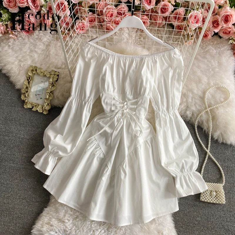 HangCode Vintage Gothic Bandage Slim Waist Women Dress Spring Autumn Fashion Elegant Puff Sleeve White Black Short Party Dress
HangCode Vintage Gothic Bandage Slim Waist Women Dress Spring Autumn Fashion Elegant Puff Sleeve White Black Short Party Dress