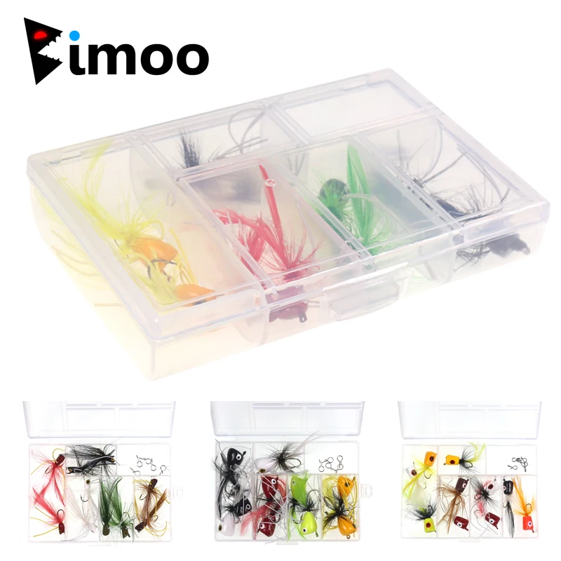 Bimoo 10PCS Fly Fishing Popper Flies Panfish Sunfish Bluegill Large Size Crappie Bass Fishing Bait Lures Topwater Poppers Kit 
Bimoo 10PCS Fly Fishing Popper Flies Panfish Sunfish Bluegill Large Size Crappie Bass Fishing Bait Lures Topwater Poppers Kit