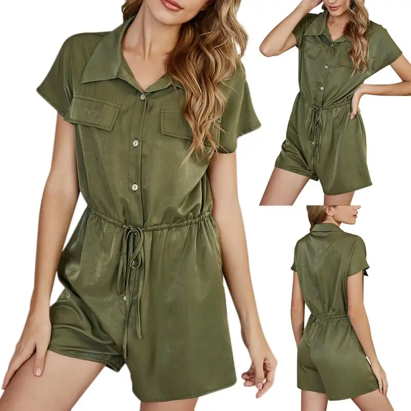 Women playsuits Short sleeve buttons cotton linen female romper jumpsuit Spring summer ladies overalls
Women playsuits Short sleeve buttons cotton linen female romper jumpsuit Spring summer ladies overalls