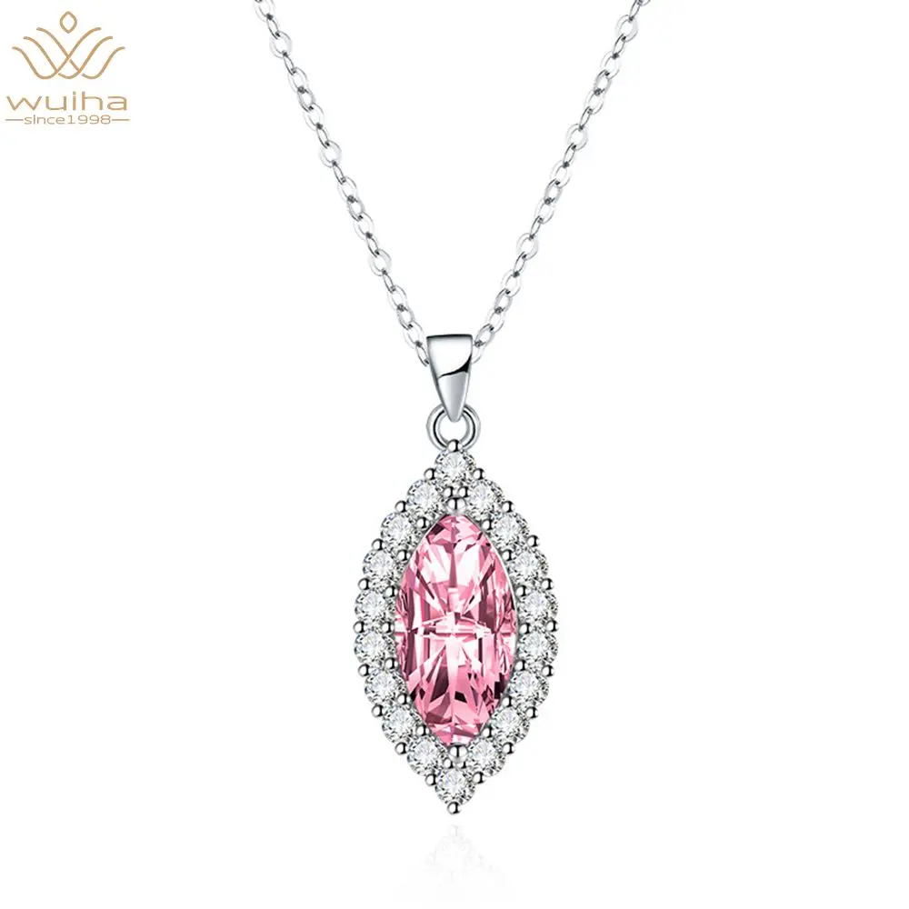 WUIHA 100% 925 Sterling Silver Marquise Cut Citrine Emerald Ruby High Carbon Diamond Pendant Necklace Sparkling New Fine Jewelry
WUIHA 100% 925 Sterling Silver Marquise Cut Citrine Emerald Ruby High Carbon Diamond Pendant Necklace Sparkling New Fine Jewelry