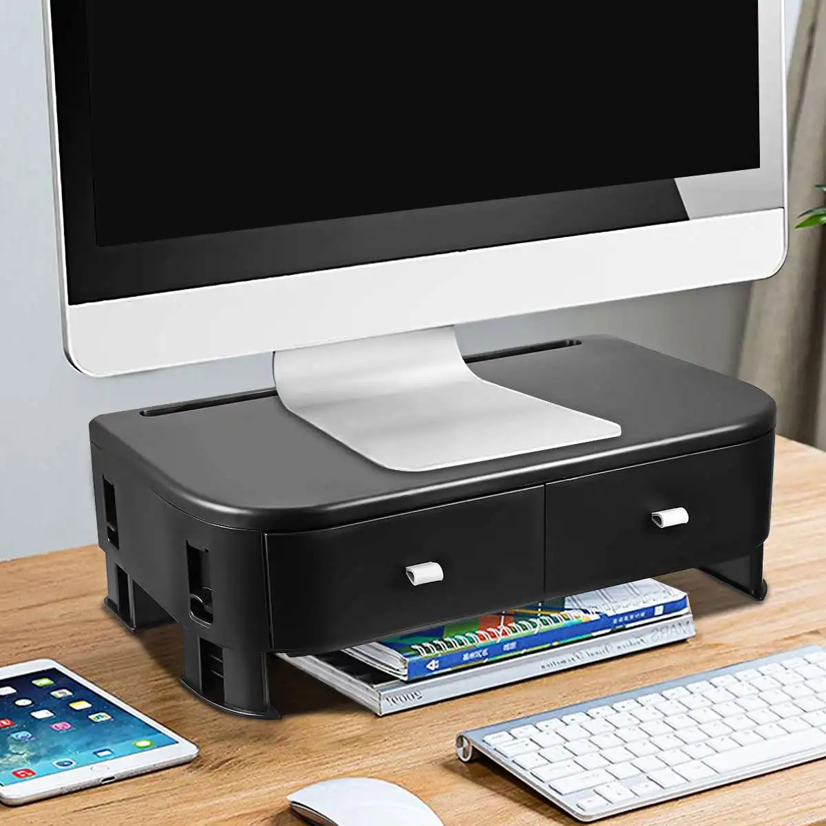 Adjustable Monitor Stand Riser Desktop Holder Bracket With 2 Drawer Storage Box Organizer for Home Office Laptop PC Storage Rack
Adjustable Monitor Stand Riser Desktop Holder Bracket With 2 Drawer Storage Box Organizer for Home Office Laptop PC Storage Rack