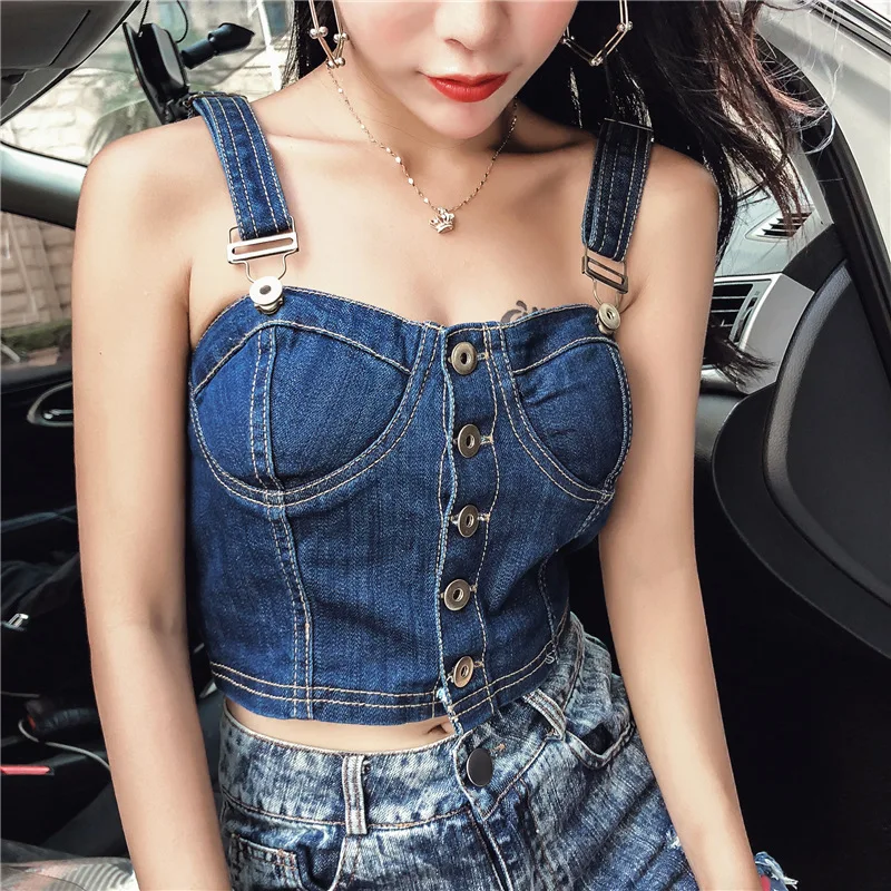 SVOKOR Sexy Denim Tank Tops 2021 Women Sleeveless Wrap Chest Strap Top Short Cropped Sling Top Camisole
SVOKOR Sexy Denim Tank Tops 2021 Women Sleeveless Wrap Chest Strap Top Short Cropped Sling Top Camisole