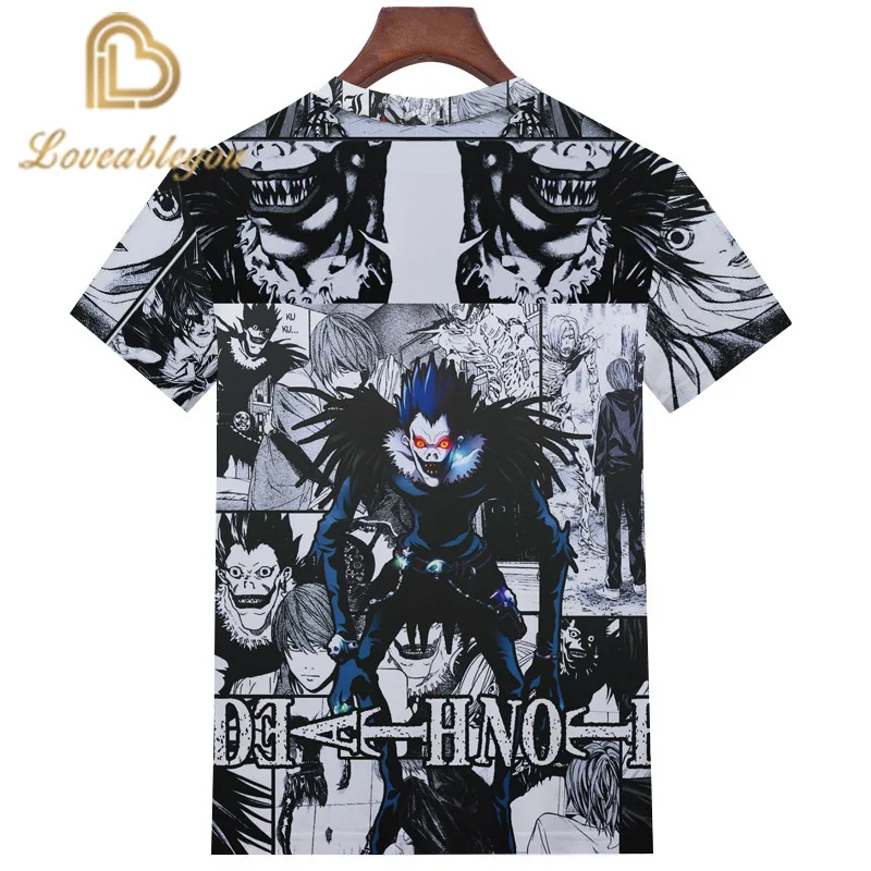 Death Note футболка Shinigami с круглым вырезом Топы Рубашки мужские и женские