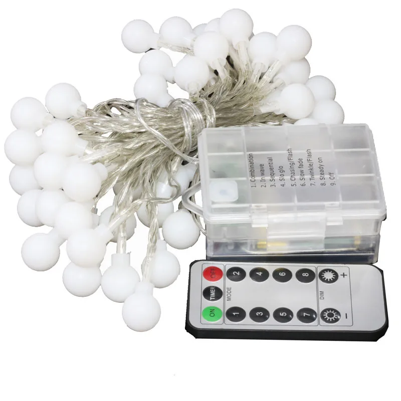 5M LED Matte Balls String Fairy Lights Outdoor Waterproof Remote Control Battery Christmas For Garden Wedding Deco
5M LED Matte Balls String Fairy Lights Outdoor Waterproof Remote Control Battery Christmas For Garden Wedding Deco