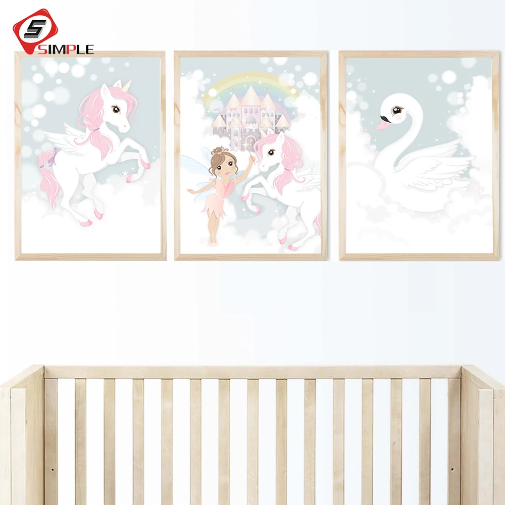 Unicorn Swan Fairy Land Picture Princess Nursery Poster Wall Art Canvas Print Painting Nordic Baby Kids Girl Bedroom Decoration
Unicorn Swan Fairy Land Picture Princess Nursery Poster Wall Art Canvas Print Painting Nordic Baby Kids Girl Bedroom Decoration