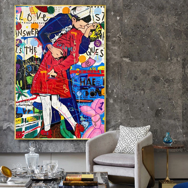 Couple Kissing Street Graffiti Art Posters And Prints Funny Canvas Painting On The Wall Art Picture For Living Room Home Decor
Couple Kissing Street Graffiti Art Posters And Prints Funny Canvas Painting On The Wall Art Picture For Living Room Home Decor