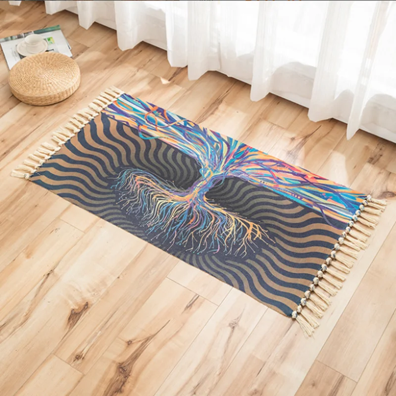 Bohemian Tapete Tassels Woven Handmade Cotton and Linen Living Room Table Sofa Decor Floor Mat Kitchen Bedroom Bedside Area Rugs
Bohemian Tapete Tassels Woven Handmade Cotton and Linen Living Room Table Sofa Decor Floor Mat Kitchen Bedroom Bedside Area Rugs