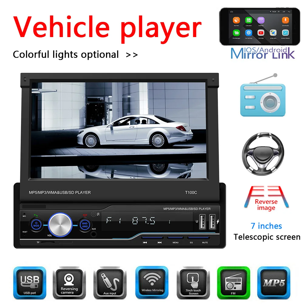 VODOOL T100C LD 7 inch Display Car FM AM Radio 2USB Bluetooth-compatible 5.0 Auto Multimedia Audio Video MP5 Player 2021 New
VODOOL T100C LD 7 inch Display Car FM AM Radio 2USB Bluetooth-compatible 5.0 Auto Multimedia Audio Video MP5 Player 2021 New