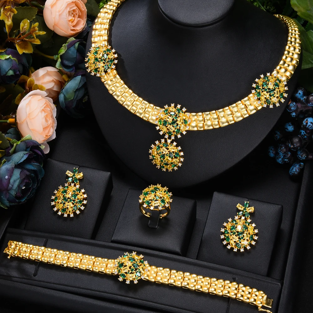 

GODKI известный роскошный бренд 4 шт нигерийский набор украшений для женщин Свадебные с кубическим Цирконом Дубай свадебное ожерелье серьги браслет кольцо набор