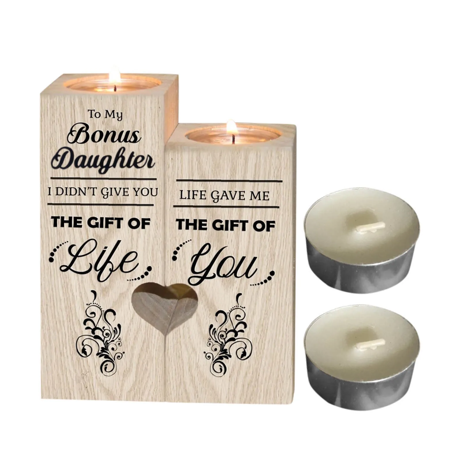 To My Daughter 2Pcs Heart-shaped Craft Wooden Candle Holder Candlestick Shelf Valentine's Day Decoration Gift Candlesticks Home
To My Daughter 2Pcs Heart-shaped Craft Wooden Candle Holder Candlestick Shelf Valentine's Day Decoration Gift Candlesticks Home