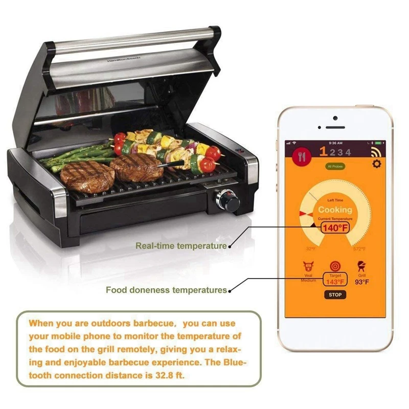 Wireless Meat Food Steak Thermometer for Oven grill probe BBQ Smoker Rotisserie Kitchen Smart digital probe Bluetooth wholesale
Wireless Meat Food Steak Thermometer for Oven grill probe BBQ Smoker Rotisserie Kitchen Smart digital probe Bluetooth wholesale
