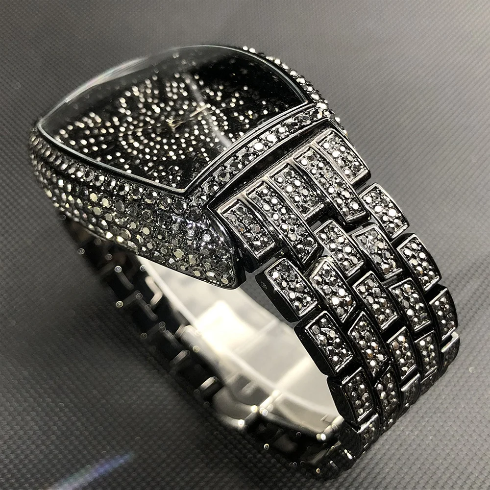 Часы MISSFOX мужские Кварцевые водонепроницаемые роскошные полностью алмазные