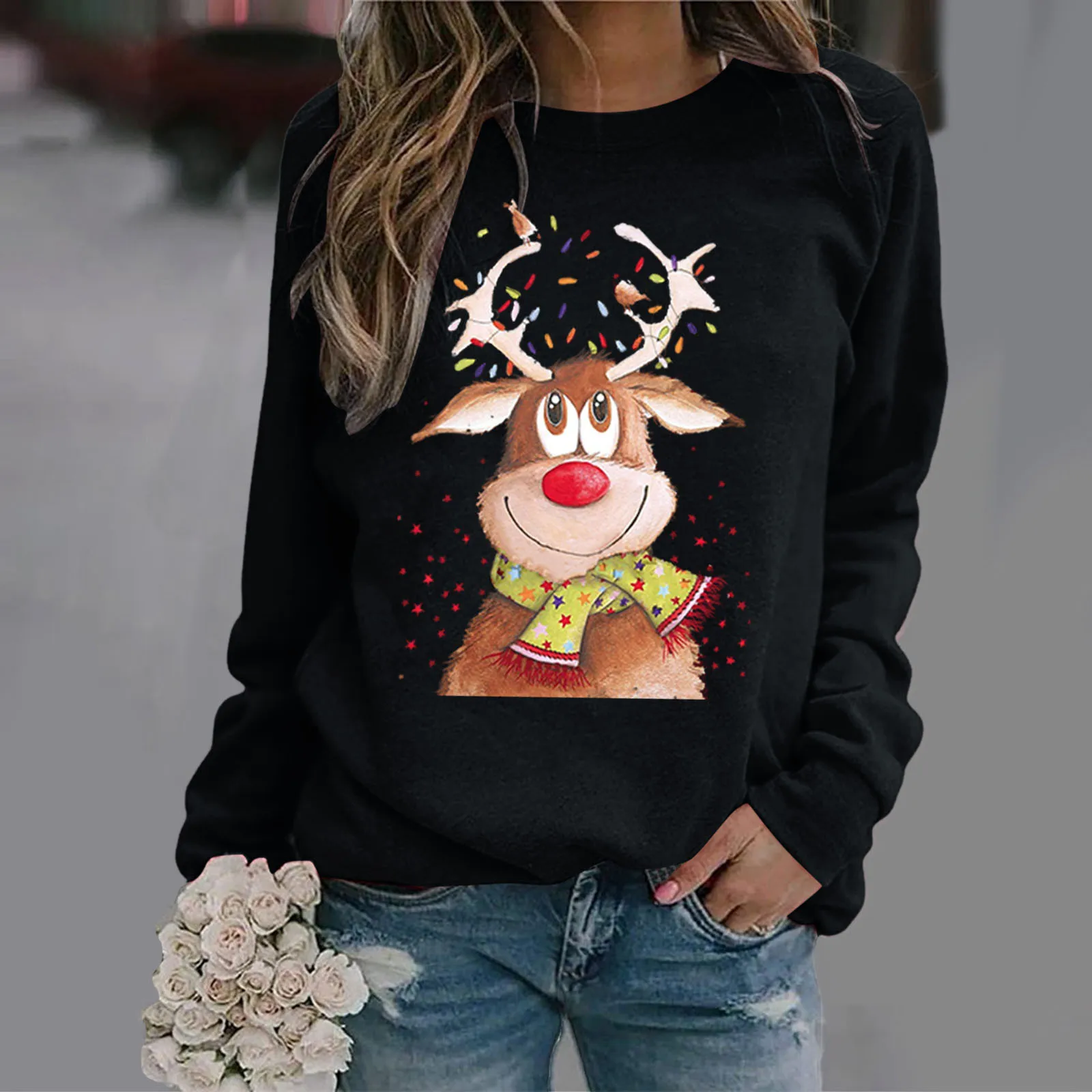 Женские рубашки 2021, топы, женская футболка, модные повседневные топы, одежда, женские футболки с рождественским принтом, женские пуловеры с ... 
Женские рубашки 2021, топы, женская футболка, модные повседневные топы, одежда, женские футболки с рождественским принтом, женские пуловеры с ...