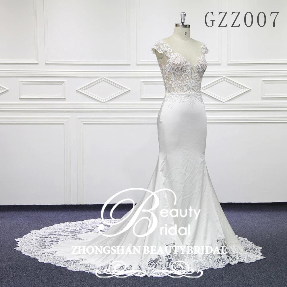 Свадебное платье-Русалка на пуговицах свадебное платье с кружевной аппликацией