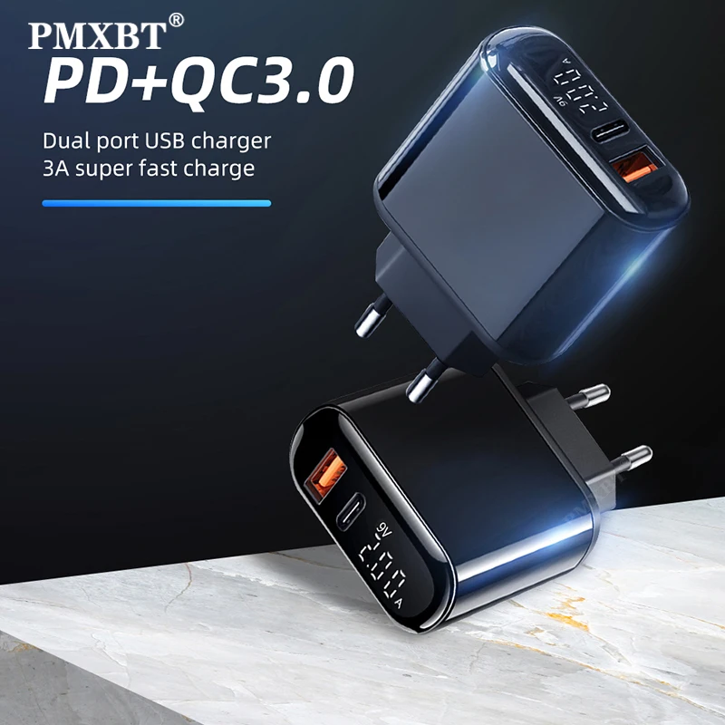 QC3.0 4.0 Phone Charger LED Display Type C USB Charger PD Fast Charging For iPhone Huawei 18W Wall Charger EU Plug Power Adapter
QC3.0 4.0 Phone Charger LED Display Type C USB Charger PD Fast Charging For iPhone Huawei 18W Wall Charger EU Plug Power Adapter
