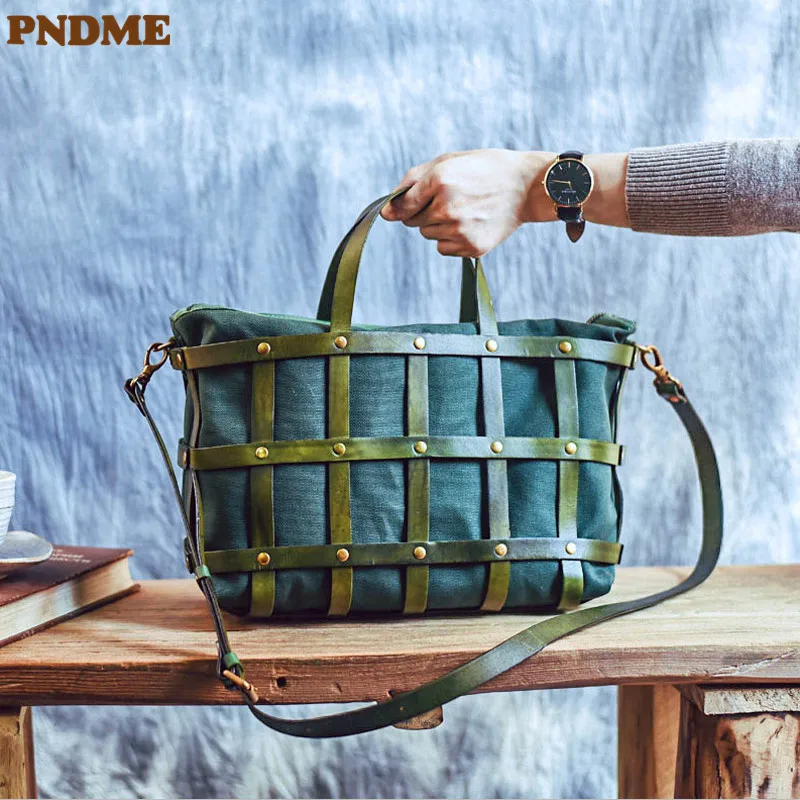 PNDME fashion natural genuine leather braided rivet women's handbag weekend luxury real cowhide designer shoulder messenger bag
PNDME fashion natural genuine leather braided rivet women's handbag weekend luxury real cowhide designer shoulder messenger bag