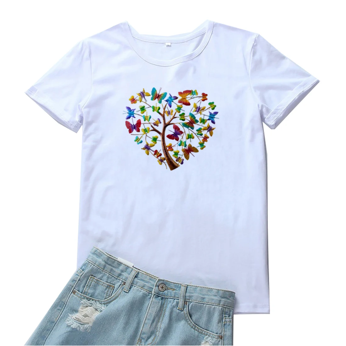 Butterflies Make Up A Heart Women Tee O-neck Short Sleeve Camiseta Mujer Tops Aesthetic Graphic T Shirt Women Harajuku Clothes
Butterflies Make Up A Heart Women Tee O-neck Short Sleeve Camiseta Mujer Tops Aesthetic Graphic T Shirt Women Harajuku Clothes