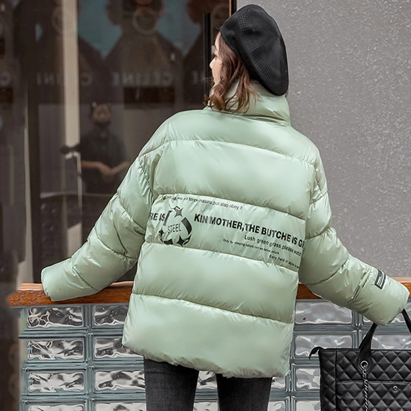 Korean Style Women's Winter Jacket With Zipper Stand Collar Printing Loose Female Parkas Thick Cotton Padded Women Puffer Coat
Korean Style Women's Winter Jacket With Zipper Stand Collar Printing Loose Female Parkas Thick Cotton Padded Women Puffer Coat