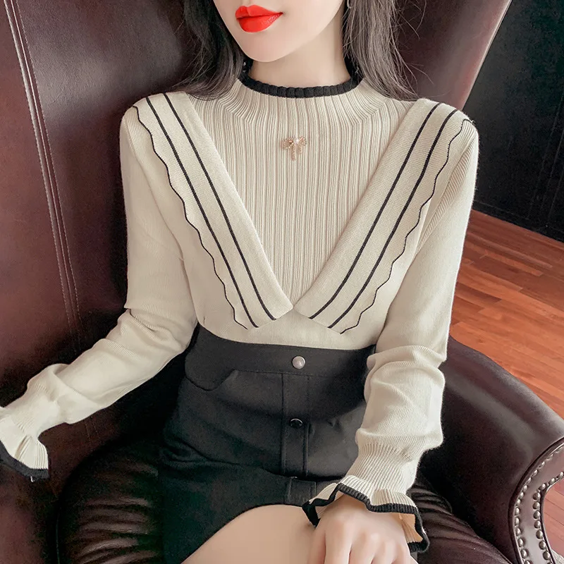 Sweater Female 2021 Autumn Winter Pullover Sweater Women Long Sleeve Knitted Jumper black
Sweater Female 2021 Autumn Winter Pullover Sweater Women Long Sleeve Knitted Jumper black