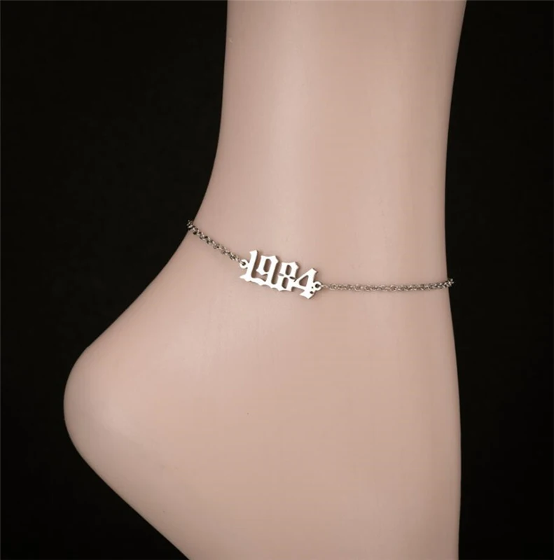 Summer Stainless Steel Anklet 1982-2000 Birth Year Pendant Leg Chain Couples Barefoot Bracelet Beach Party Jewelry Gifts 21cm
Summer Stainless Steel Anklet 1982-2000 Birth Year Pendant Leg Chain Couples Barefoot Bracelet Beach Party Jewelry Gifts 21cm
