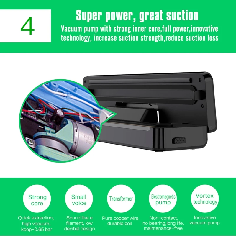 Vacuum Sealer Machine, Automatic Food Sealer Air Sealing System for Food Savers Dry & Moist Food Modes US Plug
Vacuum Sealer Machine, Automatic Food Sealer Air Sealing System for Food Savers Dry & Moist Food Modes US Plug