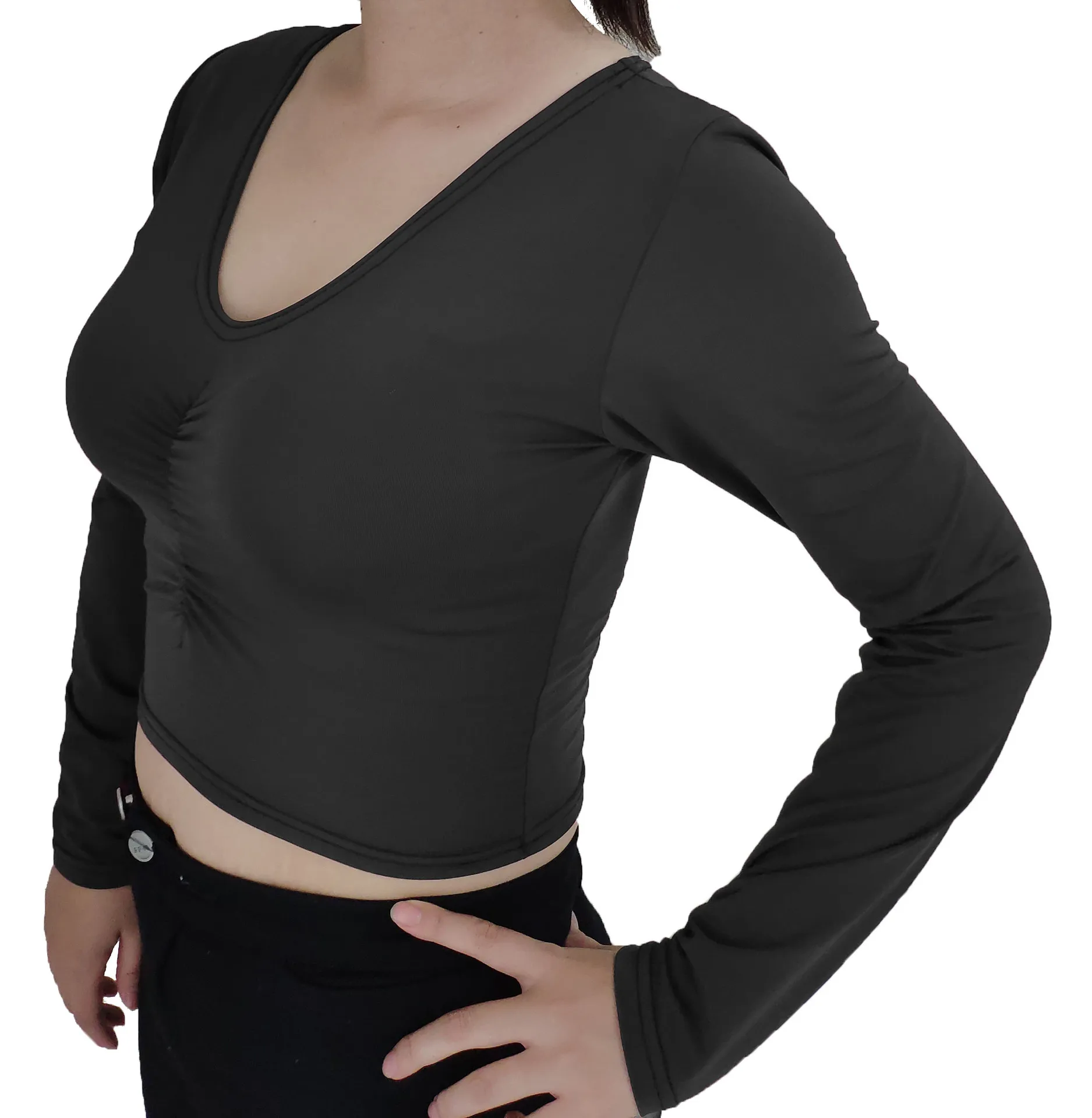 2020 Sexy Crop Tops Women V-neck Short Shirts blusas femininas elegante Harajuku Slim Big Size Long Sleeve Blouses Female Black
2020 Sexy Crop Tops Women V-neck Short Shirts blusas femininas elegante Harajuku Slim Big Size Long Sleeve Blouses Female Black