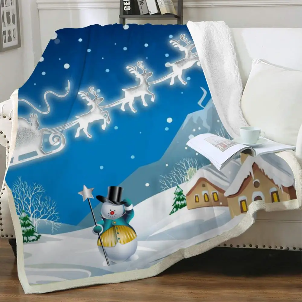 

Новый год, одеяла NKNK с 3D рисунком в виде оленя для кровати, тонкое одеяло в виде животного, одеяло из шерпы, Новый Уютный винтажный узор