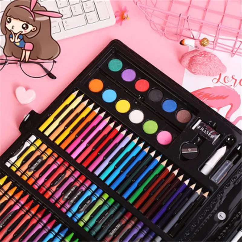 168 pieces of painting Crayon Oil Pastel Painting drawing pencil set stationery art supplies student tools Child gift | Канцтовары для