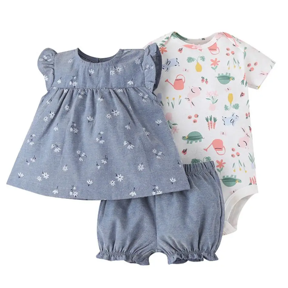 0-2 years Baby Romper 3 Piece Sets Cute Flowers Jumpsuit Newborn Infant Kids Girls Cotton Clothes Dress Romper+ Shorts 
0-2 years Baby Romper 3 Piece Sets Cute Flowers Jumpsuit Newborn Infant Kids Girls Cotton Clothes Dress Romper+ Shorts