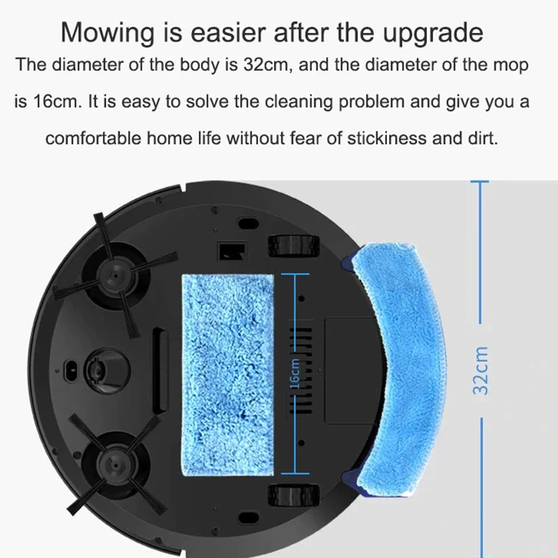 Smart Robot Vacuum Cleaner with Remote Control 2800Pa Vacuum Cleaner with Water Tank Timing Dry Wet Sweep and Mop Carpet Cleaner
Smart Robot Vacuum Cleaner with Remote Control 2800Pa Vacuum Cleaner with Water Tank Timing Dry Wet Sweep and Mop Carpet Cleaner