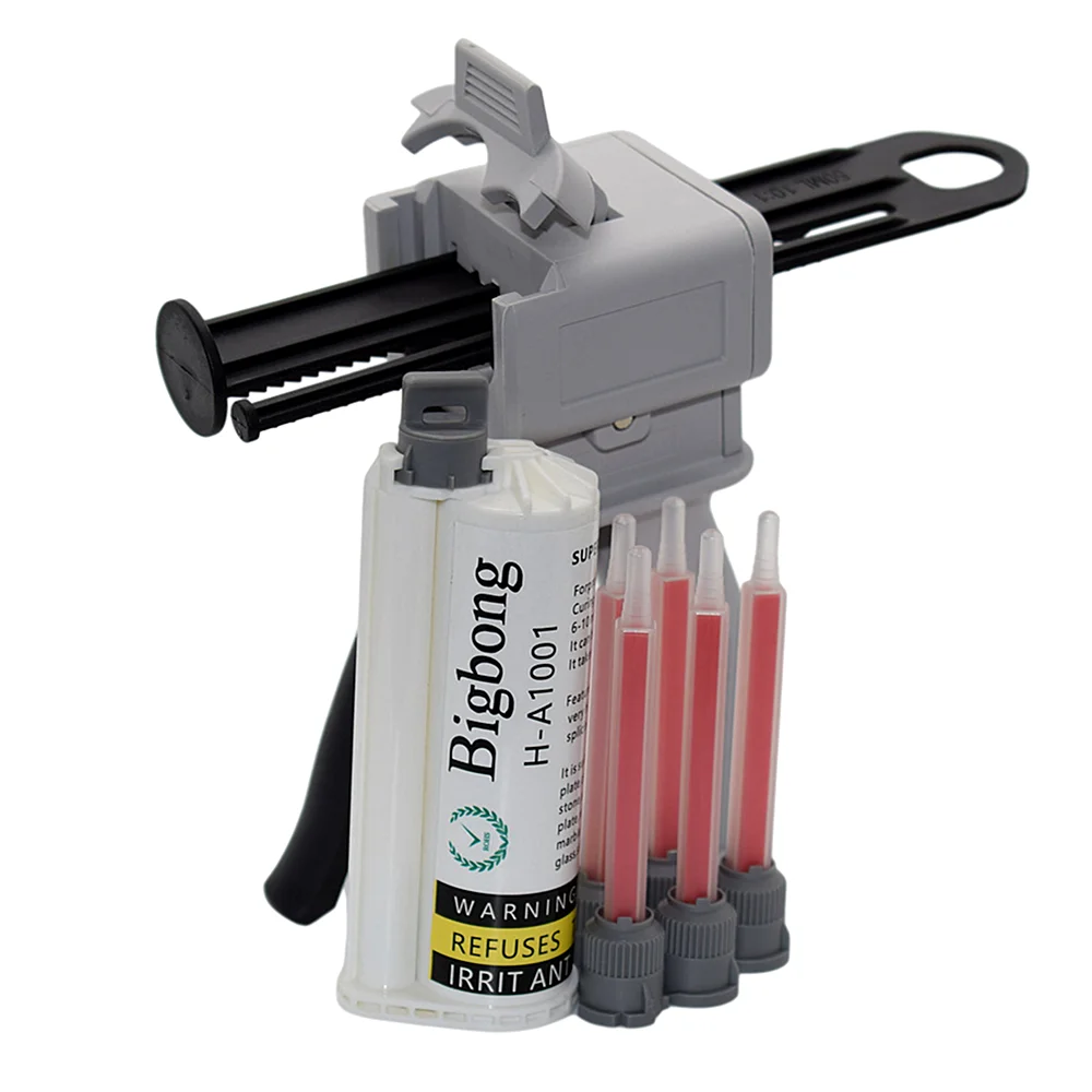50ml AB Glue Gun Dispenser 10:1 Manual Caulking Gun with 50ml 10:1 Grey AB Glue Adhesives and 5pc 10:1 Static Mixing Nozzles Set
50ml AB Glue Gun Dispenser 10:1 Manual Caulking Gun with 50ml 10:1 Grey AB Glue Adhesives and 5pc 10:1 Static Mixing Nozzles Set