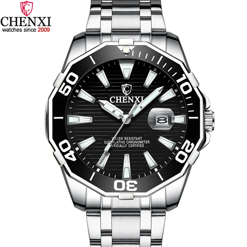 Mens Watches Top Brand Luxury CHENXI Black Polygonal Dial Silver Steel Strap Waterproof Complete Calendar Multiple Time Zone
Mens Watches Top Brand Luxury CHENXI Black Polygonal Dial Silver Steel Strap Waterproof Complete Calendar Multiple Time Zone