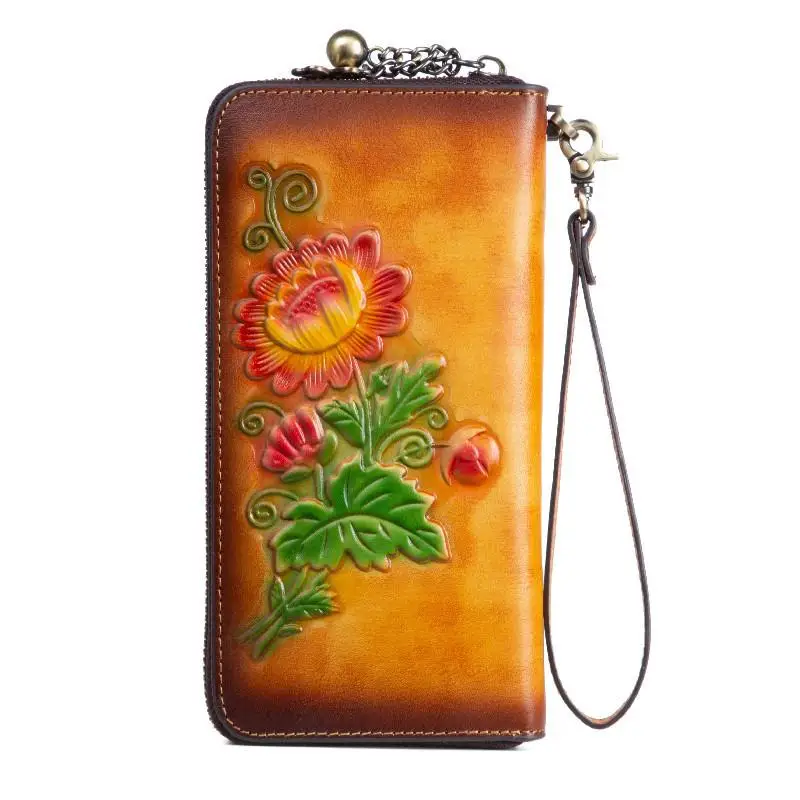 Handmade Embossing Genuine Leather Women Wallet Card Holder 2021 New Long Zipper Cowhide Large Clutch Phone Purse
Handmade Embossing Genuine Leather Women Wallet Card Holder 2021 New Long Zipper Cowhide Large Clutch Phone Purse