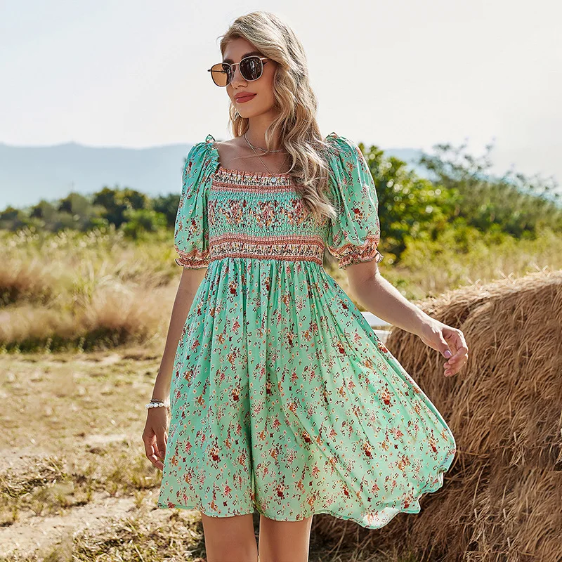 Donsignet 2021 Spring New Print Short Sleeve Square Collar Spliced Bandage Mid-Length Floral Dresses for Women
Donsignet 2021 Spring New Print Short Sleeve Square Collar Spliced Bandage Mid-Length Floral Dresses for Women