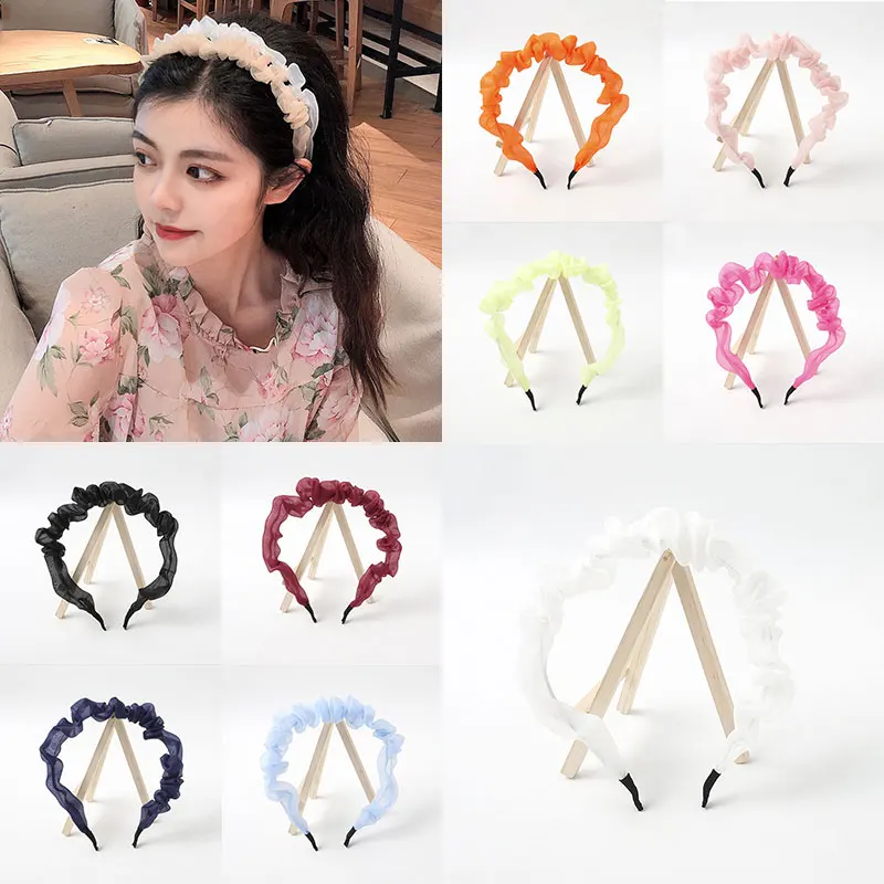 2020 New Bright Color Organza Hairband Head Band For Women Lace Thin Wrinkled Hair Hoop Headband Bezel Hair Accessories 
2020 New Bright Color Organza Hairband Head Band For Women Lace Thin Wrinkled Hair Hoop Headband Bezel Hair Accessories