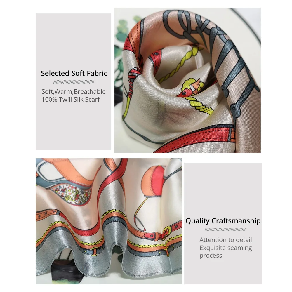 Luxury Floral Print Silk Scarf For Women Fashion Kerchief Bag Scarfs For Hair 53*53cm Square Headband Neck Scarves For Lady 2019 
Luxury Floral Print Silk Scarf For Women Fashion Kerchief Bag Scarfs For Hair 53*53cm Square Headband Neck Scarves For Lady 2019
