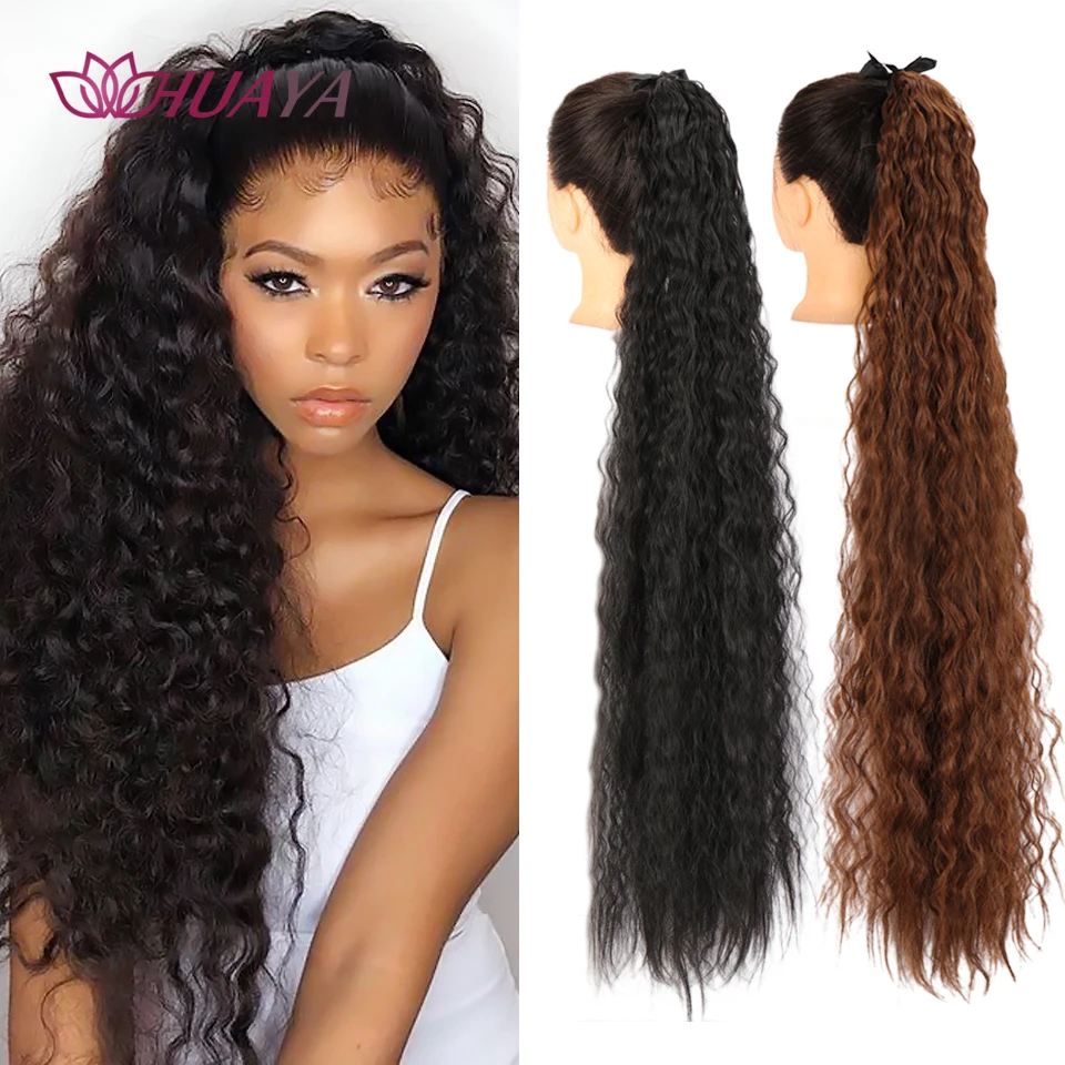 HUAYA32inch Wavy Curly Ponytail Hairpiece Synthetic Hair Tail Clip Long Ponytail Hair Extensions Black Women Hair Heat Resistant
HUAYA32inch Wavy Curly Ponytail Hairpiece Synthetic Hair Tail Clip Long Ponytail Hair Extensions Black Women Hair Heat Resistant