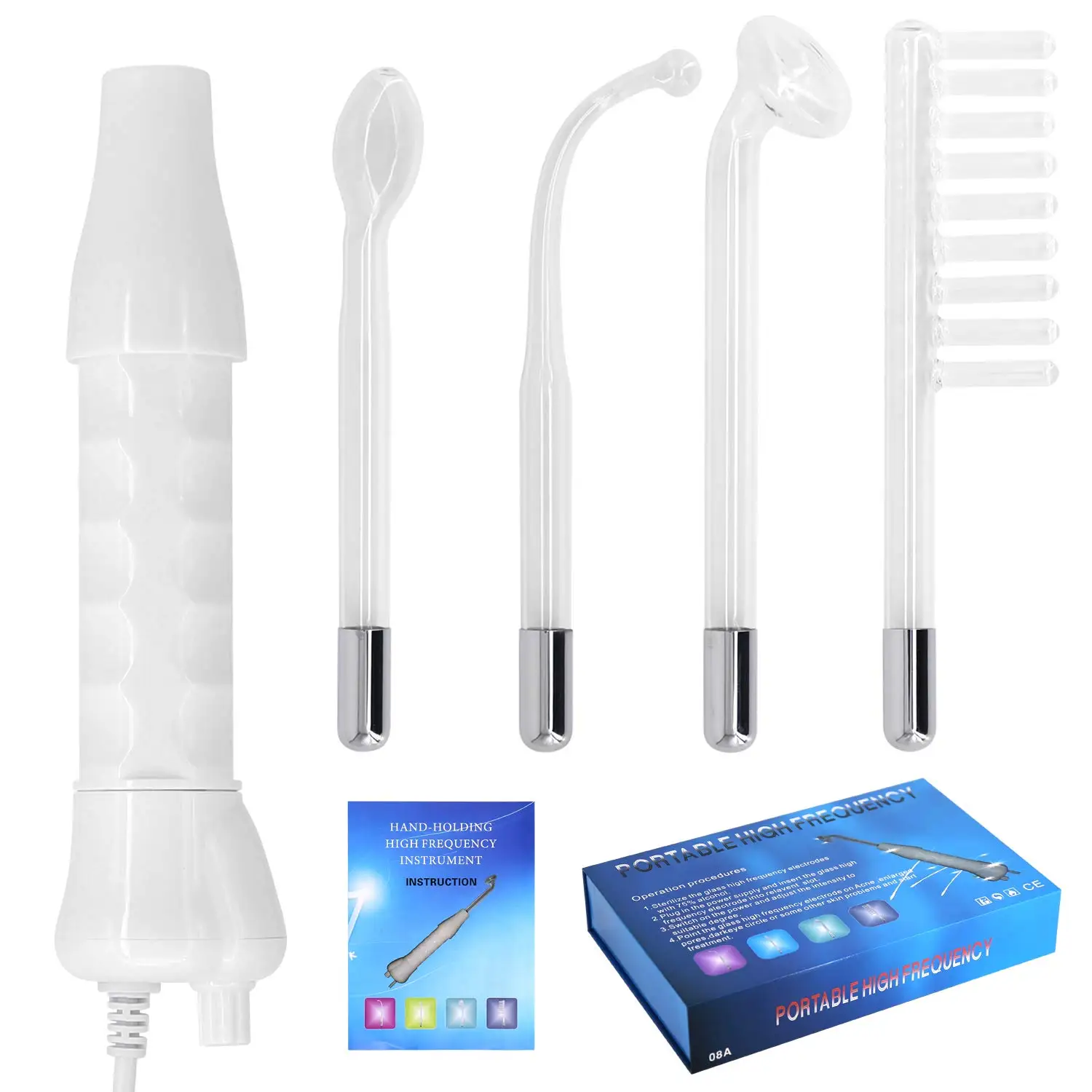 4 In 1 High Frequency Electrode Wand Electrotherapy Glass Tube Beauty Device Acne Spot Remover Facial Skin Care Spa 110V-240V
4 In 1 High Frequency Electrode Wand Electrotherapy Glass Tube Beauty Device Acne Spot Remover Facial Skin Care Spa 110V-240V