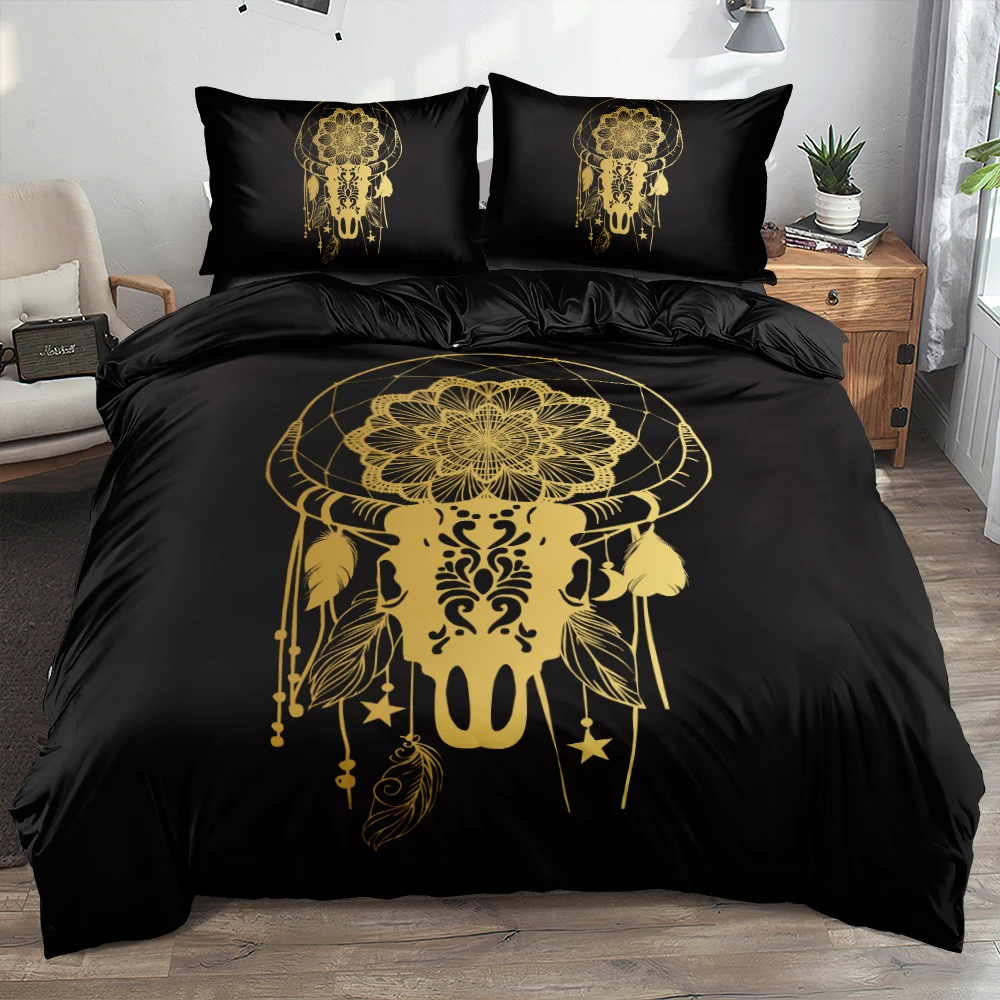 Bohemian Style Classic Bedclothes Black Bull Single Double Queen King Sizes Bedroom Soft Bedding Sets Comfortable Home Textile
Bohemian Style Classic Bedclothes Black Bull Single Double Queen King Sizes Bedroom Soft Bedding Sets Comfortable Home Textile