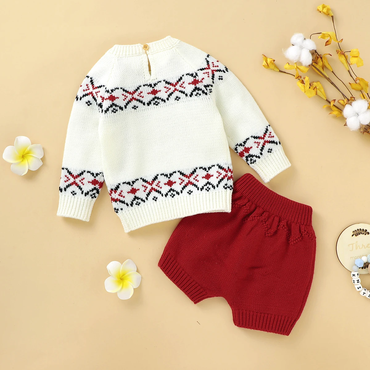 Newborn Baby Girl 0-18M Knitted Two Piece Set Fresh Geometric Pattern Long-sleeved Top and Elastic Short Pants
Newborn Baby Girl 0-18M Knitted Two Piece Set Fresh Geometric Pattern Long-sleeved Top and Elastic Short Pants