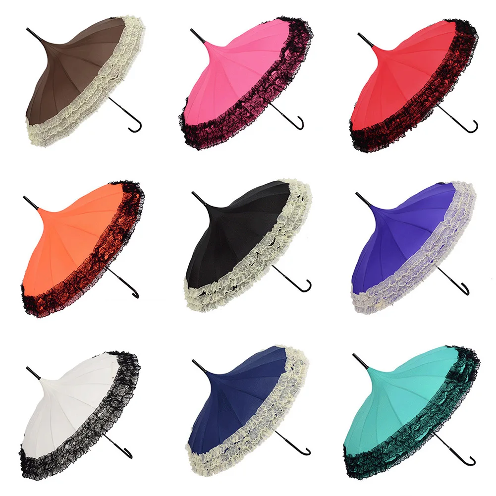 Newly Novelty Long Handle Windproof Umbrella Sun Rain Use 16 Ribs Lace Design Pagoda Type Elegant
Newly Novelty Long Handle Windproof Umbrella Sun Rain Use 16 Ribs Lace Design Pagoda Type Elegant