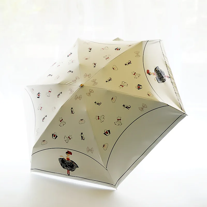 Cartoon Ballet Womens Umbrella Sunscreen Five-foling Umbrella Girl Portable Anti UV Small Sunny and Rainy Umbrella
Cartoon Ballet Womens Umbrella Sunscreen Five-foling Umbrella Girl Portable Anti UV Small Sunny and Rainy Umbrella