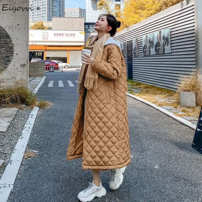 Women's 2021 Winter Cotton Padded Long Jacket Plaid Zipper Full Sleeve Patchwork Hooded Coat Casual Loose Warm Coats Parkas
Women's 2021 Winter Cotton Padded Long Jacket Plaid Zipper Full Sleeve Patchwork Hooded Coat Casual Loose Warm Coats Parkas
