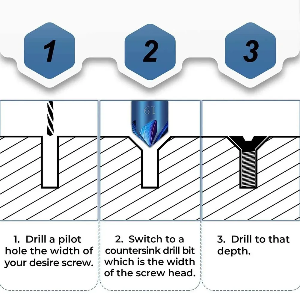 6PCS Industrial Countersink Drill Bit Hex Shank 90 Degree Wood Chamfering Cutter Blue Coated Chamfer Tool
6PCS Industrial Countersink Drill Bit Hex Shank 90 Degree Wood Chamfering Cutter Blue Coated Chamfer Tool