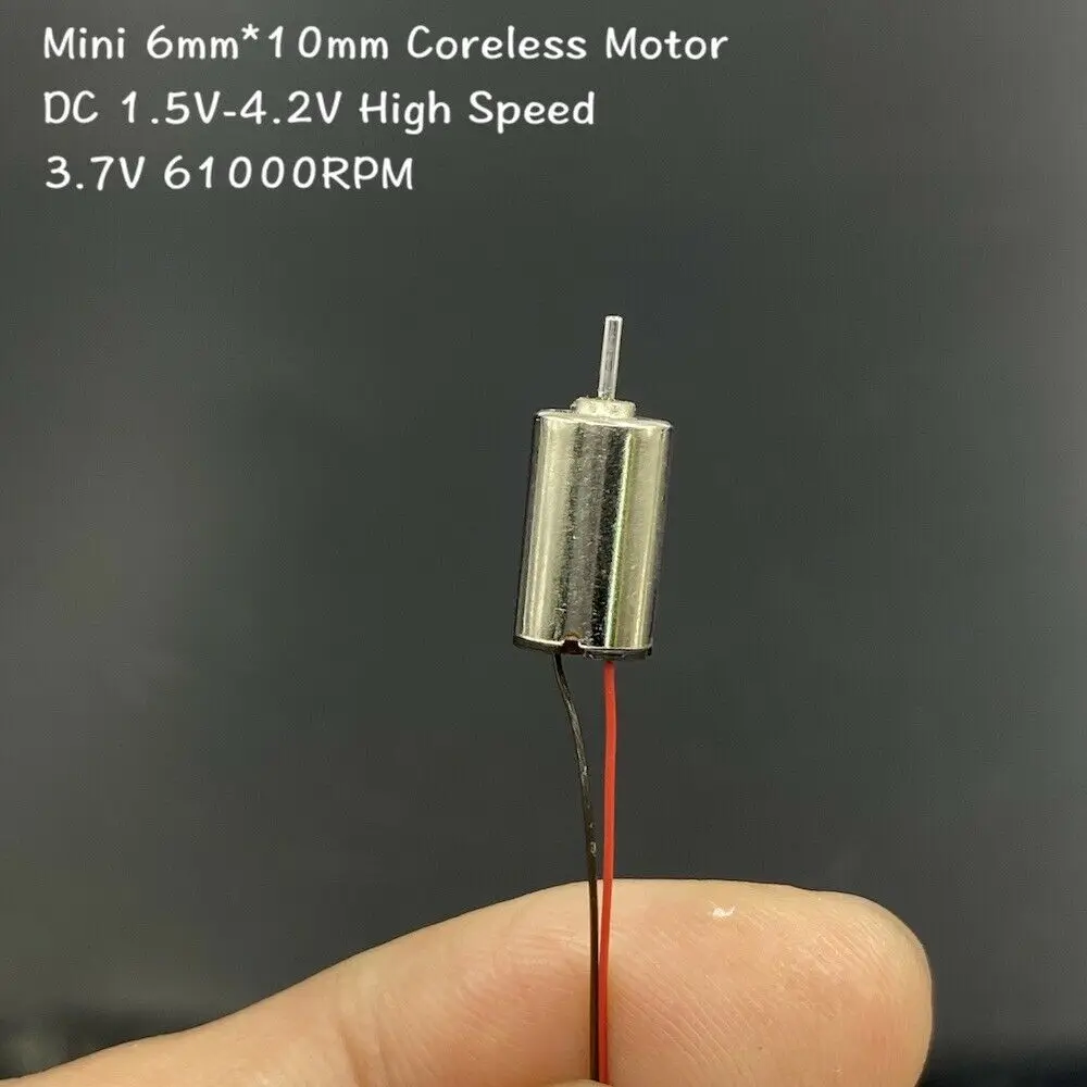 0610 Mini 6mm*10mm Tiny Coreless Motor DC 1.5V 3V 3.7V 61000RPM High Speed For Toy Hobby
0610 Mini 6mm*10mm Tiny Coreless Motor DC 1.5V 3V 3.7V 61000RPM High Speed For Toy Hobby