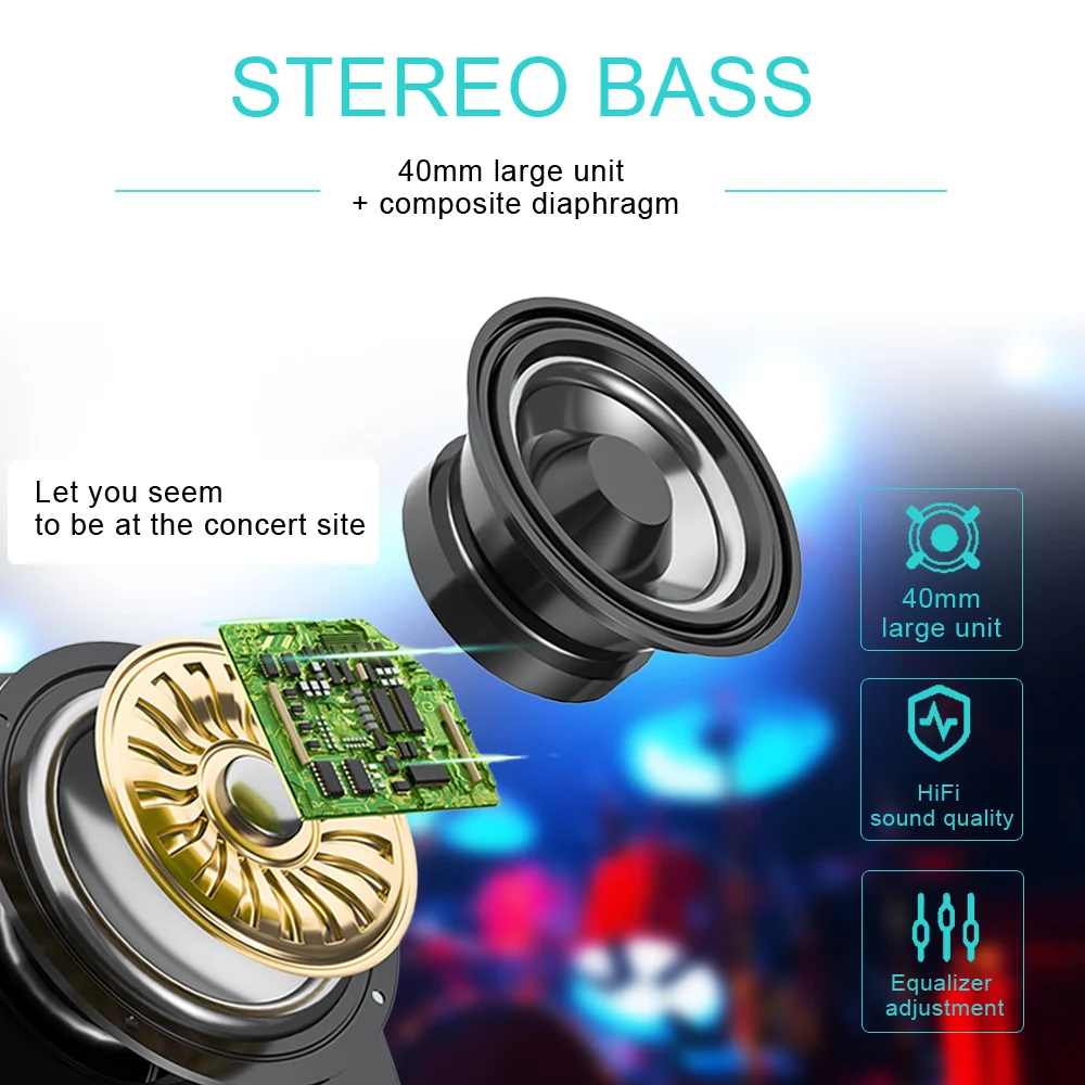 Bluetooth Headphones Portable Folding Headset Mp3 Player with Microphone LED Colorful Lights Wireless Headphone
Bluetooth Headphones Portable Folding Headset Mp3 Player with Microphone LED Colorful Lights Wireless Headphone